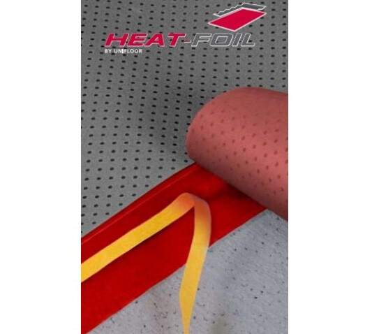 Heatfoil Ondervloer 100cm breed, rol 15m2 voor vloerverwarming Heatfoil Ondervloer 100cm breed, rol 15m2 voor vloerverwarming