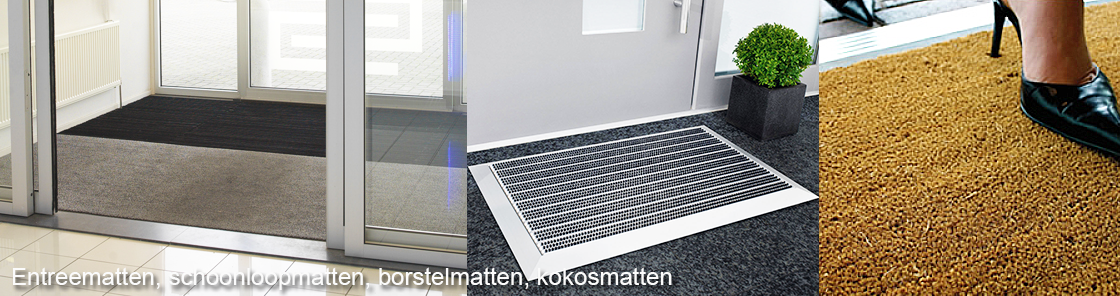 Schoonloopmatten, entreematten, kokosmatten, borstelmatten