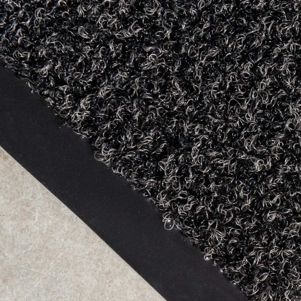 Floordirekt deurmat voor binnen en buiten, 100 x cm, zwart